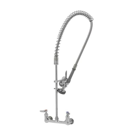 T and S Brass 8" WallMount Faucet, B-0230-K, 18" Riser, B-0044-H Flex Hose, B-0107 Spray Valve, & B-0109-01 Wall Bracket Chrome