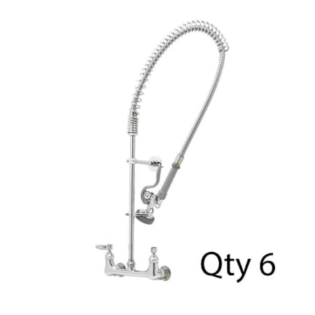 T and S Brass Pre-Rinse 8" Wall Mounted Food Service Faucet Chrome Plated