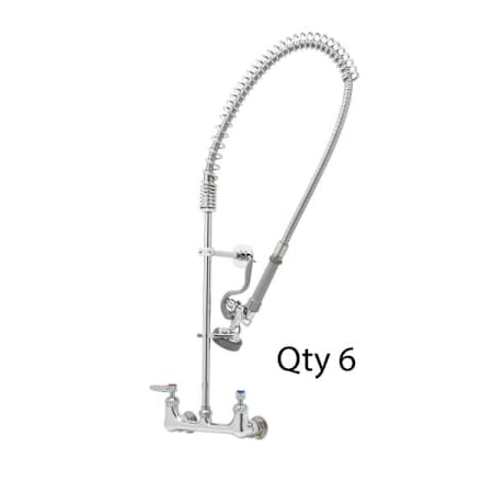 T and S Brass Pre-Rinse 8" Wall Mounted Food Service Faucet Chrome Plated