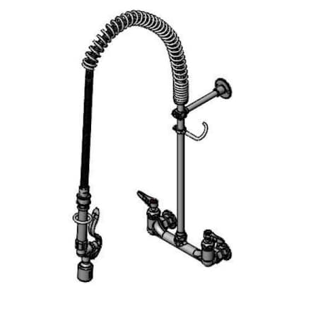 T and S Brass Pre-Rinse 8" Wall Mounted Food Service Faucet Chrome Plated