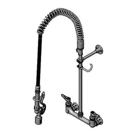 T and S Brass Pre-Rinse 8" Wall Mounted Food Service Faucet Chrome Plated