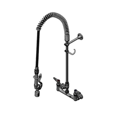 T and S Brass Pre-Rinse 8" Wall Mounted Food Service Faucet Chrome Plated