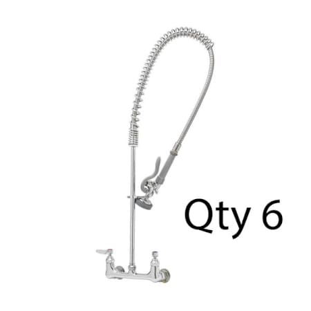 T and S Brass Pre-Rinse 8" Wall Mounted Food Service Faucet Chrome Plated
