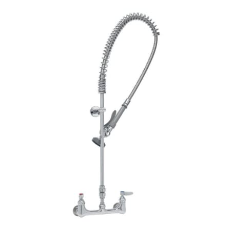 T and S Brass EasyInstall PRU: 8" Wall Mount, Vacuum Breaker, 44" Flex Hose & B-0107 Spray Valve, & Wall Bracket Chrome