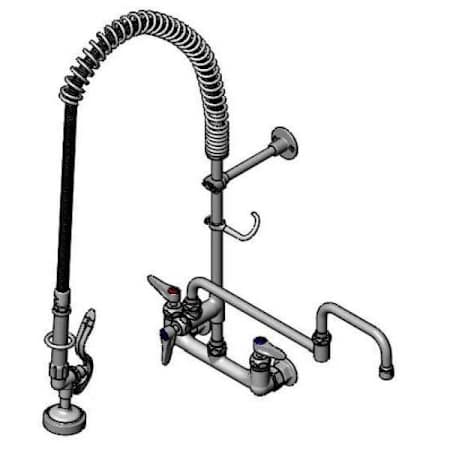 T and S Brass Pre-Rinse 8" Wall Mounted Food Service Faucet Chrome Plated