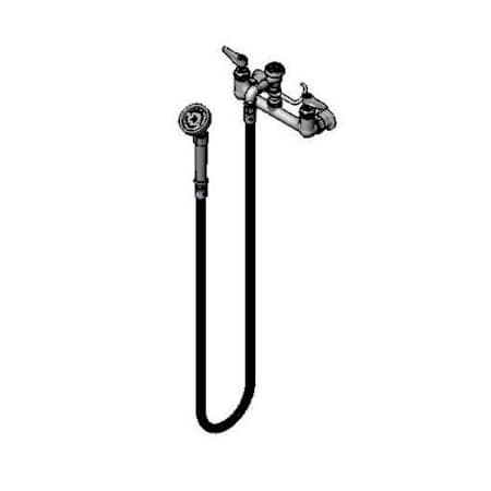 T and S Brass Pre-Rinse 8" Wall Mounted Food Service Faucet Chrome Plated