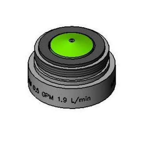 T and S Brass 0.5 GPM Aerator, Vandal-Resistant, 15/16-27UN Male Threads, VR Key Polished Chrome