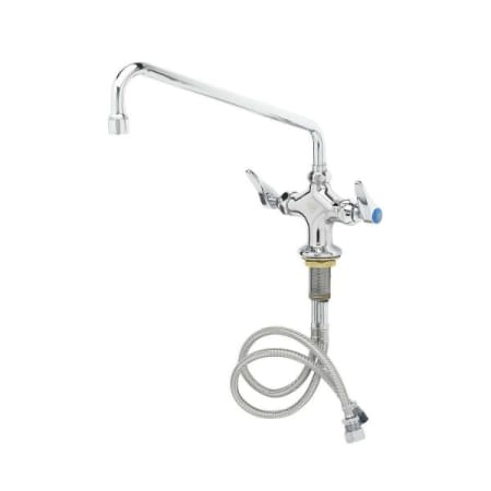 T and S Brass Double Pantry Faucet, Single Hole Base, 12" Swing Nozzle (062X) Chrome