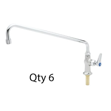 T and S Brass Single Handle Deck Mounted Food Service Faucet Chrome Plated