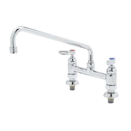 T and S Brass Double Handle 8" Deck Mounted Food Service Faucet Chrome Plated