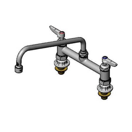 T and S Brass Double Handle 8" Deck Mounted Food Service Faucet Chrome Plated