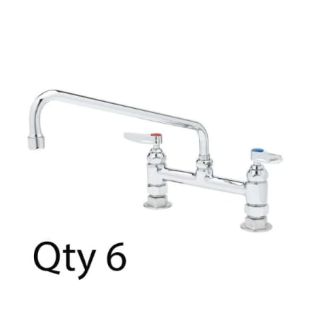 T and S Brass Double Handle 8" Deck Mounted Food Service Faucet Chrome Plated