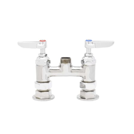 T and S Brass B-200 Deck Mounted Double Pantry Faucet with Swivel Outlet, 4" Centers and Lever Handles - Less Nozzle Chrome