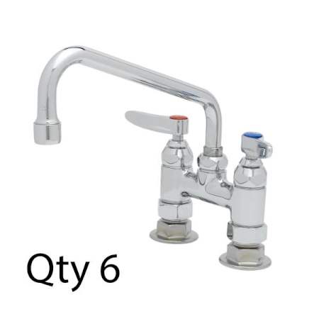 T and S Brass Double Handle 4" Deck Mounted Food Service Faucet Chrome Plated