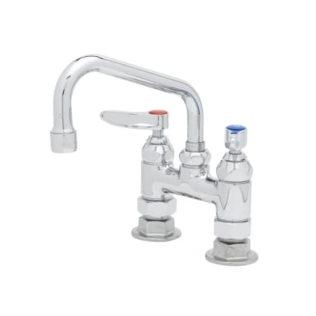 T and S Brass Double Pantry Faucet, Deck Mount, 4" Centers, 6" Swing Nozzle (059X) Chrome
