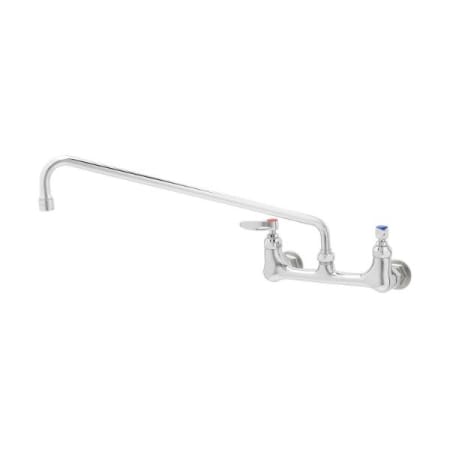 T and S Brass Double Pantry Faucet, Wall Mount, 8" Centers, 18" Swing Nozzle (065X) Chrome