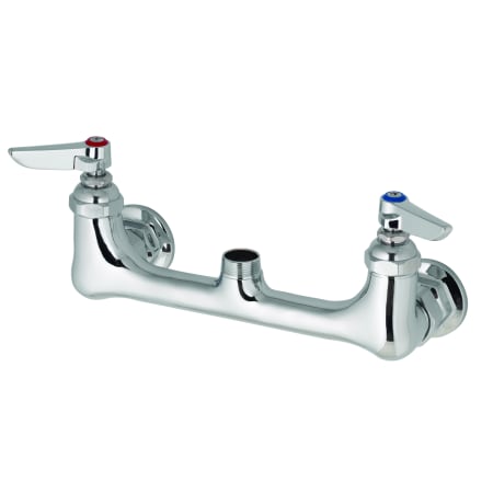 T and S Brass B-200 Wall Mounted Double Pantry Faucet with 8" Centers, Eterna Cartridges and Lever Handles - Less Nozzle (Pack of 6) Chrome