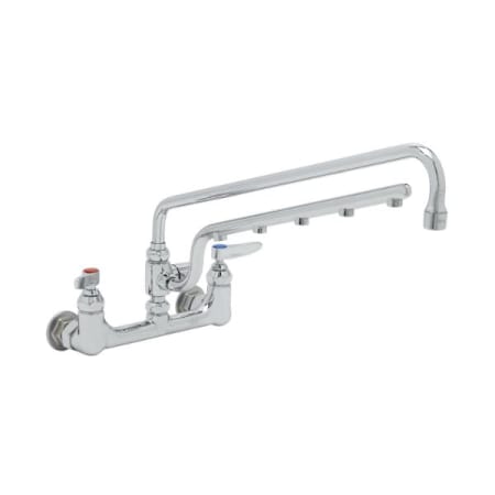 T and S Brass Ultrarinse Double Handle 8" Wall Mounted Food Service Faucet Chrome Plated