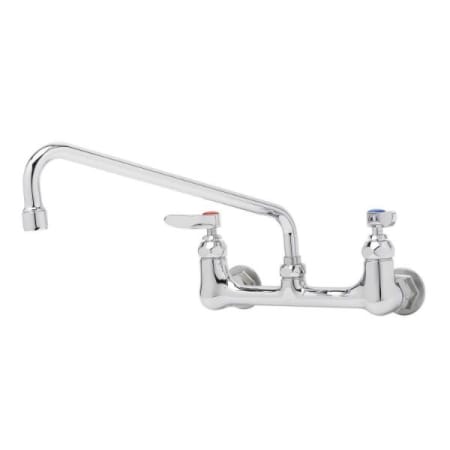 T and S Brass Double Handle 8" Wall Mounted Food Service Faucet Chrome Plated