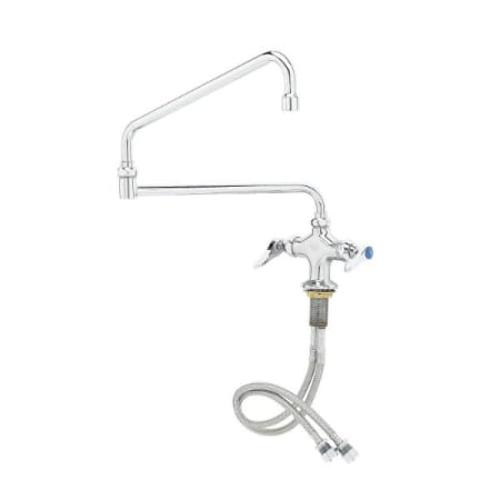 T and S Brass Dual Pantry Faucet, Single Hole Base, Special 24" Double-Joint Swing Nozzle Chrome