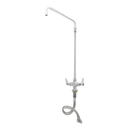 T and S Brass Double Pantry Faucet, Single Hole Base, 12" Elevated Swing Nozzle Chrome