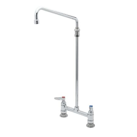 T and S Brass Double Handle 8" Deck Mounted Food Service Faucet Chrome Plated