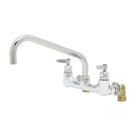 T and S Brass Double Handle 8" Wall Mounted Food Service Faucet Chrome Plated