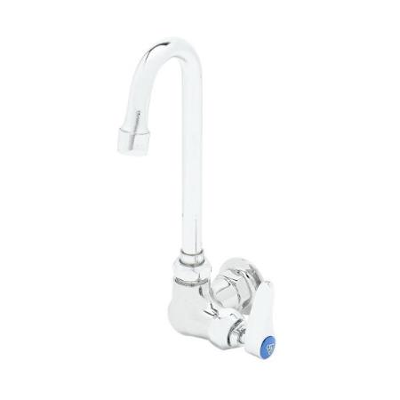T and S Brass Single Temp Wall Mt Fct, Eterna, Swivel/Rigid Gooseneck with 1.5 GPM Aerator, Lever Handle Chrome