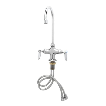 T and S Brass Double Handle Deck Mounted Food Service Faucet Chrome Plated