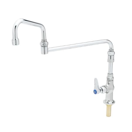 T and S Brass Single Pantry Faucet, Special 18" Double-Joint Swing Nozzle, 4-5/8" Extension Chrome