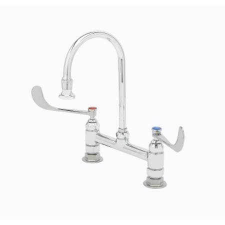 T and S Brass Double Handle 8" Deck Mounted Food Service Faucet Chrome Plated