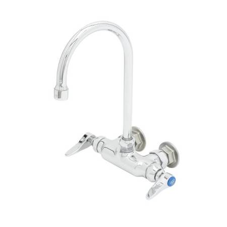 T and S Brass Double Handle 3.38" Wall Mounted Food Service Faucet Chrome Plated