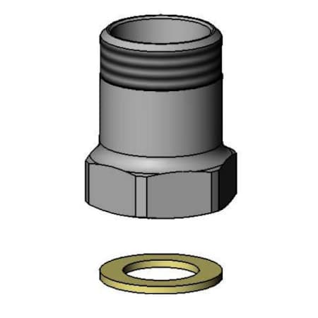 T and S Brass Swivel x Swivel Adapter, Chrome-Plated Polished Chrome