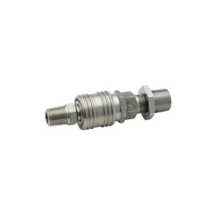 T and S Brass SS Quick Disconnect, 3/8"NPT Male x 1/4"NPT Male Polished Chrome