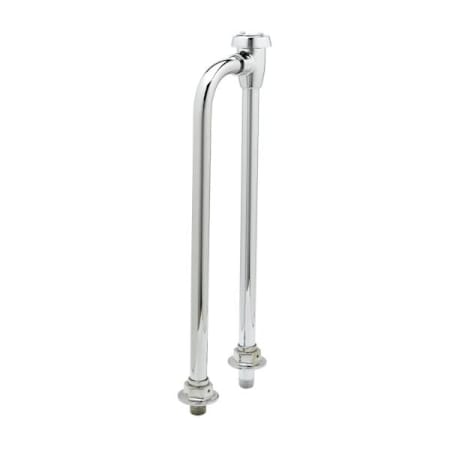 T and S Brass Elevated Vacuum Breaker Assembly (1/2" NPT) with Adjustable Slip Flanges, 6" Centers Chrome