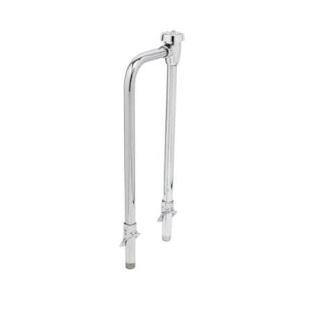 T and S Brass Elevated Vacuum Breaker Assembly (3/4" NPT) with Angled Slip Flanges, 8" Centers Chrome