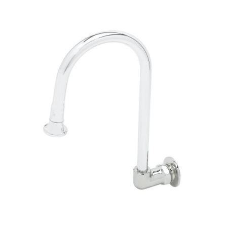 T and S Brass Rigid Gooseneck, Wall Mount, Rosespray, 3/8" Inlet Chrome