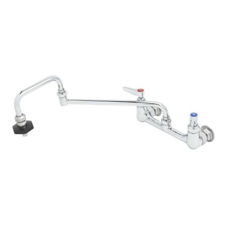 T and S Brass 2.20 GPM Wall Mounted Widespread Pot Filler Stainless Steel
