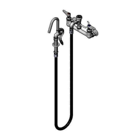T and S Brass 2.71 GPM Wall Mounted Widespread Pot Filler Chrome Plated