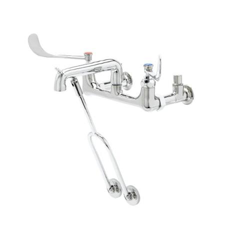 T and S Brass 10.22 GPM Wall Mounted Two-Handle Utility Faucet with Metal Handles Chrome Plated