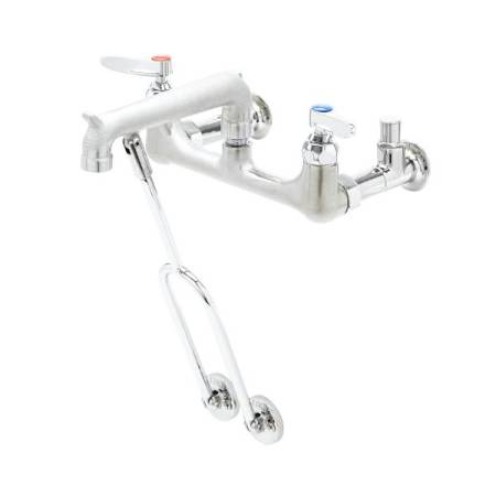 T and S Brass 10.22 GPM Wall Mounted Two-Handle Utility Faucet with Metal Handles Chrome Plated