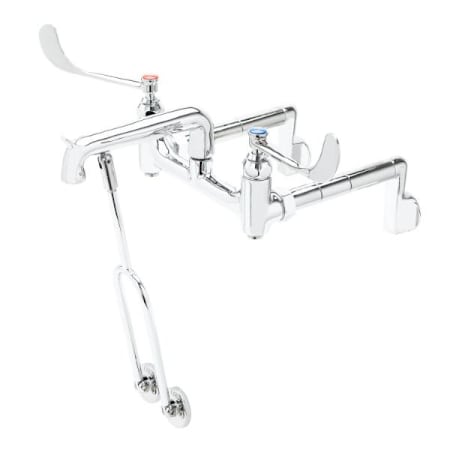 T and S Brass 12.20 GPM Wall Mounted Two-Handle Utility Faucet with Metal Handles Chrome Plated