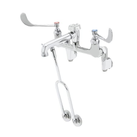 T and S Brass Service Sink Faucet, Wall Mount, Adjustable Centers, Built-In Stops, Vacuum Breaker Chrome