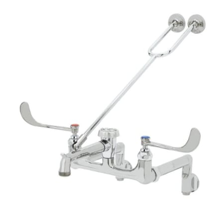 T and S Brass 12.33 GPM Wall Mounted Two-Handle Utility Faucet with Metal Handles Chrome Plated