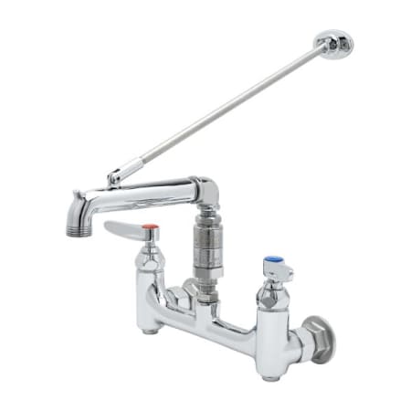 T and S Brass 9.46 GPM Wall Mounted Two-Handle Utility Faucet with Metal Handles Chrome Plated