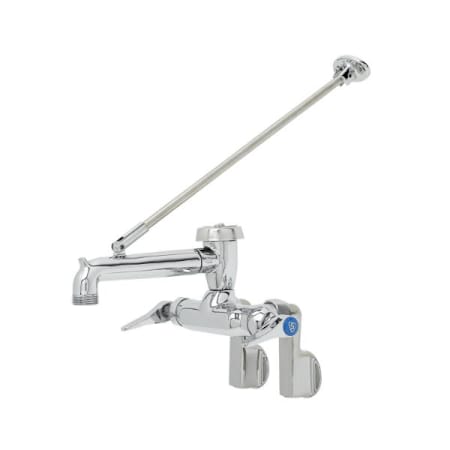 T and S Brass 14.37 GPM Wall Mounted Two-Handle Utility Faucet with Metal Handles Chrome Plated