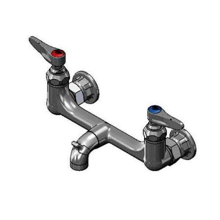 T and S Brass 22.26 GPM Wall Mounted Two-Handle Utility Faucet with Metal Handles Chrome Plated