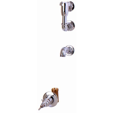 T and S Brass Hose Outlet, Concealed Loose Key Valve, Elevated Vacuum Breaker Chrome Plated