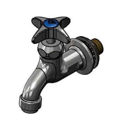 T and S Brass 5.54 GPM Wall Mounted Single Handle Utility Faucet with Metal Handles Chrome Plated