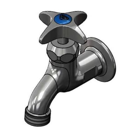 T and S Brass 5.54 GPM Wall Mounted Single Handle Utility Faucet with Metal Handles Chrome Plated